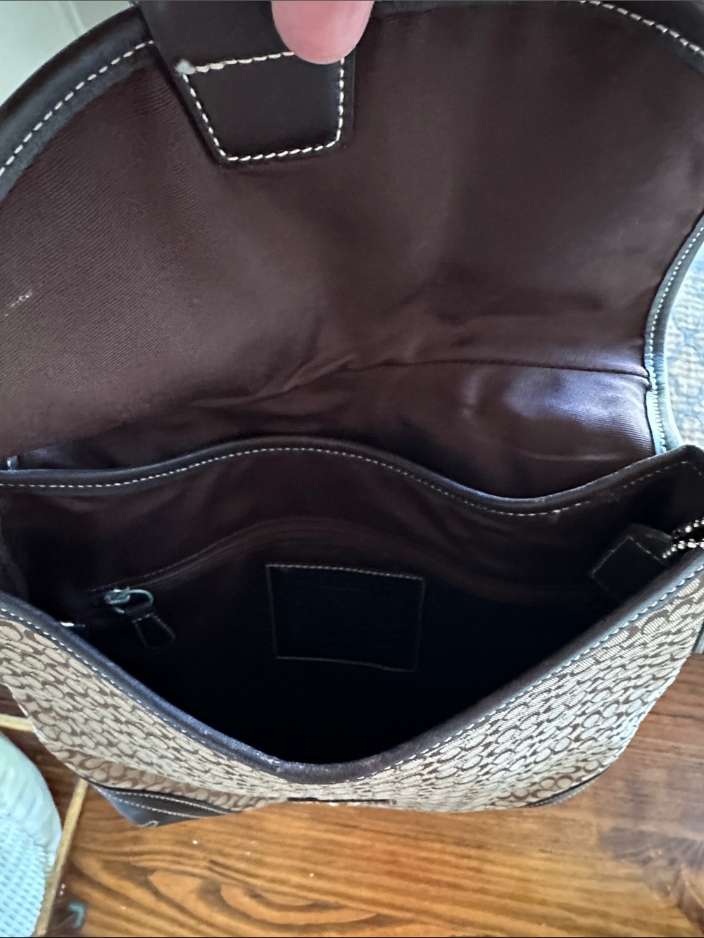 Classic Monogram Shoulder Bag in Brown and Black - Picture 9 of 10